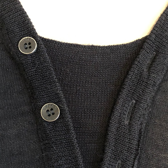 Navy Wool-Blend Lightweight Guess Sweater - Picture 3 of 12
